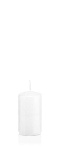 INNA-Glas Wachskerze Maeva, weiß, 8cm, Ø 4cm, 12h - Made in Germany - Stumpenkerze - Windlicht Kerze von INNA-Glas