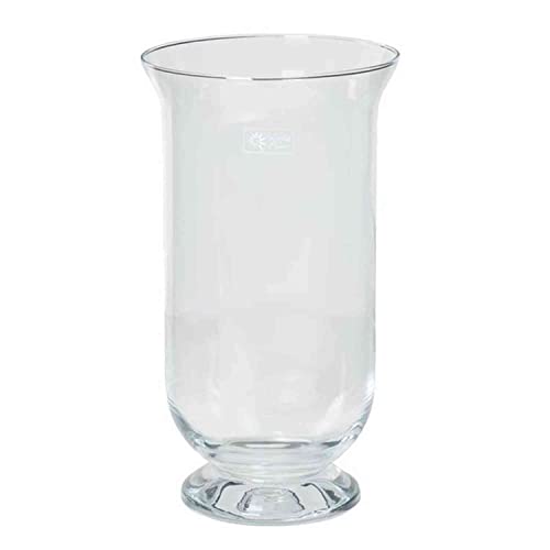 INNA-Glas Windlicht Lisa auf Standfuß, Zylinder - rund, klar, 40cm, Ø 22cm - Kerzenglas - Glasvase von INNA-Glas