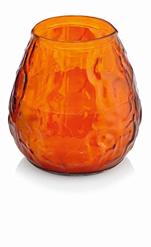 INNA-Glas Windlicht MAYELA mit Wachs gefüllt, Mandarine, 10,5 cm, Ø10 cm, 48h - Deko Kerze im Glas von INNA-Glas