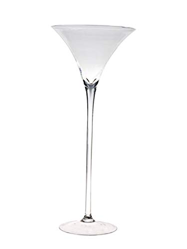 INNA-Glas XXL Cocktailglas SACHA AIR auf Standfuß, klar, 60cm, Ø26cm - Großes Martini Glas/Glasvase von INNA-Glas