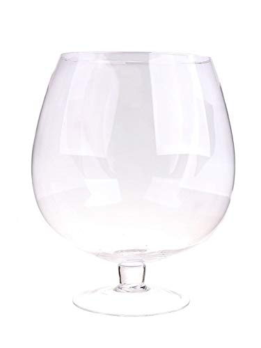 INNA-Glas XXL Stielglas LIAM, klar, 38cm, Ø23cm/Ø31cm - Glasvase/Großes Cognac Glas von INNA-Glas