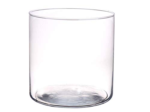 INNA-Glas Zylinder Windlicht Glas Sanny aus Glas, klar, 19cm, Ø19cm - Kerzen Glas/Glasvase von INNA-Glas