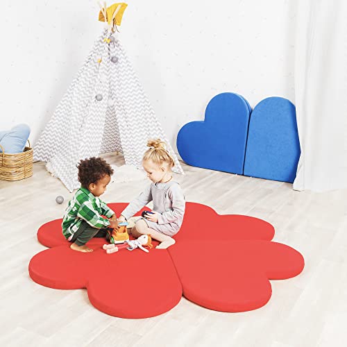 INNOCENT® Spielmatte Baby - Oeko-TEX zertifizierter Kinderteppich zum Spielen - XXL Spielteppich 160x160cm - Süße Motiv Krabbelmatte Baby - Premium Krabbeldecke (Herz/Rot) von INNOCENT