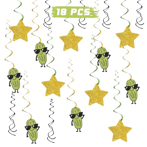 Pickle Hängende Wirbel, Obst-Gurken-Motto-Party-Wirbel, Cartoon-Gurken, Geburtstag, Babyparty, Hochzeit, Party, Folie, Deckendekoration, Zubehör, 18 Stück Glitzer Pickle Hängende Wirbel, Obst-Gurken-Motto-Party-Wirbel, Cartoon-Gurken, Geburtstag, Babyparty, Hochzeit, Party, Folie, Deckendekoration, Zubehör, 18 Stück Glitzer von INNORU