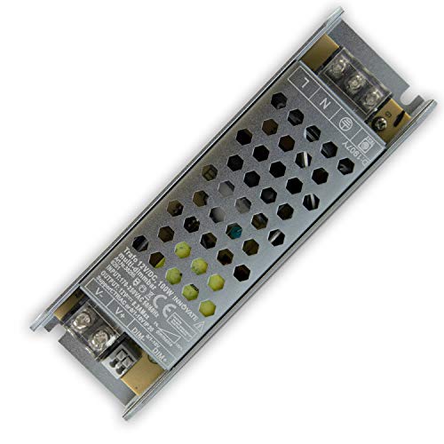 12V DC LED Trafo für Stripes - MR16 GU5.3 LED Halogen, ohne Mindestlast, kein Rauschen, kein Flimmern, Trafo Treiber Netzteil Transformator (dimmbar - 100 Watt - IP20) von INNOVATE