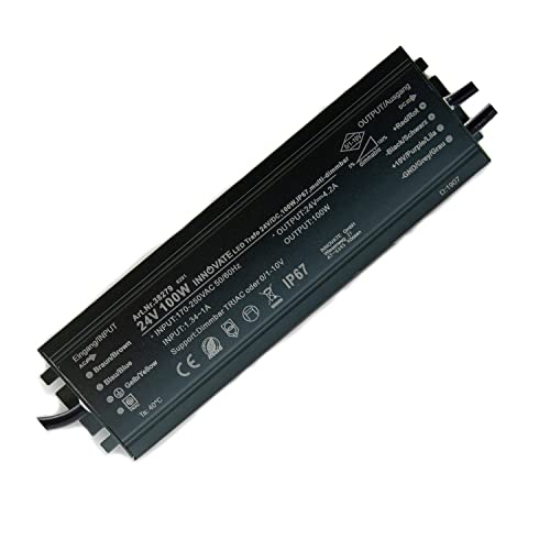 24V LED Trafo dimmbar - 60-200 Watt IP67-24 Volt AC - TRIAC & 0/1-10V - kein Flimmern, kein Rauschen für LED Leuchtmittel und Stripes - Transformator Gleichrichter Driver Netzteil von INNOVATE