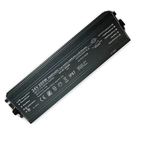 Innovate 24V LED Trafo IP67 dimmbar - 60 bis 200 Watt - 24 Volt DC - TRIAC & 0/1-10V - kein Flimmern, kein Rauschen Leuchtmittel und Stripes - Trafo Transformator Gleichrichter Driver Netzteil von INNOVATE