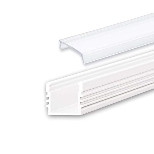 INNOVATE® ALU Profil - LED für Stripes/Streifen Abmessung:2000mm x 17mm x 13mm (Alu Profil weiss inkl. milchiger/opaler Abdeckung für LED Stripe/Strip) von INNOVATE