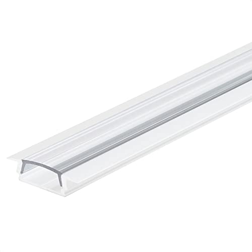 Aluminium - Alu Profil Schiene Leiste Streifen - T-Profile für LED Stripes/Streifen (Alu T-Profil Mini 12mm weiss - flache klare Abdeckung) von INNOVATE