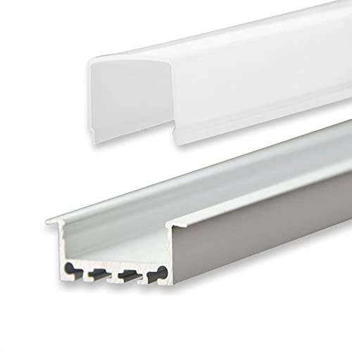 Aluminium - Alu Profil Streifen Leiste Schiene - T-Profile für LED Stripes/Streifen (Alu T-Profil Mini 24mm - milchige Abdeckung) von INNOVATE