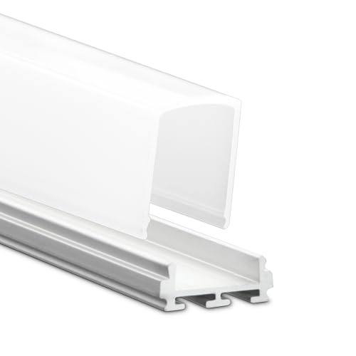 INNOVATE 2m LED Schiene - Aluminium U - Profil - Aluprofil für LED Stripes/Streifen - LED Kanal - ALU Leiste -(Alu U-Profil Micro 12 - hohe milchige Abdeckung) von INNOVATE