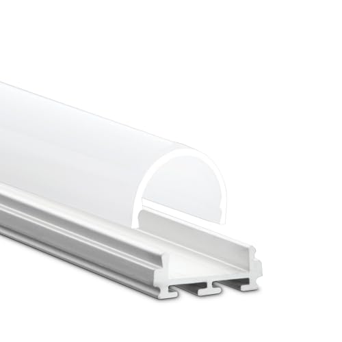 INNOVATE 2m LED Schiene - Aluminium U - Profil - Aluprofil für LED Stripes/Streifen - LED Kanal - ALU Leiste (Alu U-Profil Micro 12 - runde milchige Abdeckung) von INNOVATE