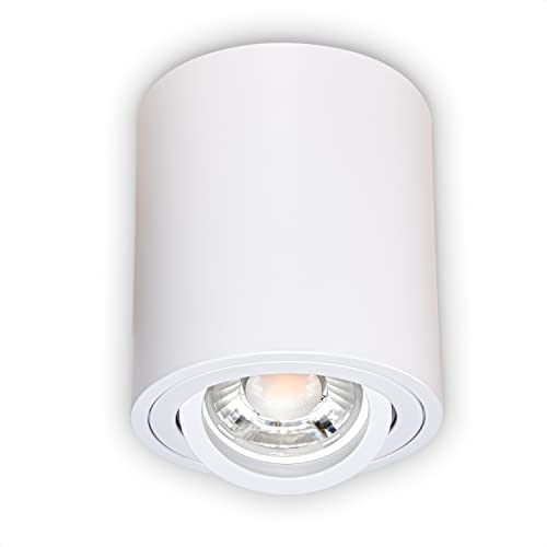 INNOVATE LED Aufbauspot - 35° schwenkbare Aufbauleuchte - kompakter Aufputz Deckenspot - moderner IP20 Aufbaustrahler GU10 Fassung - flaches Downlight excl. Leuchtmittel (1 Stück, Weiß Rund) von INNOVATE