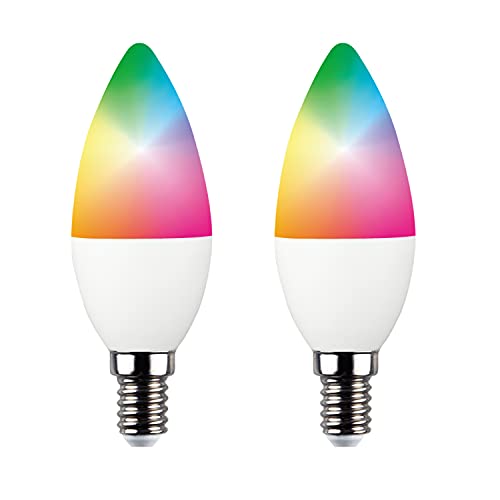 INNOVATE® LED E14 RGB-CCT - Smart Glühbirne 2700-6000K 5W dimmbar - 5in1 Tuya WiFi Lampe 400 Lumen - Farbwechsel Birne steuerbar via Alexa, Google Home & Co - WLan RGB Glühlampe CRI80 - No Hub neede von INNOVATE