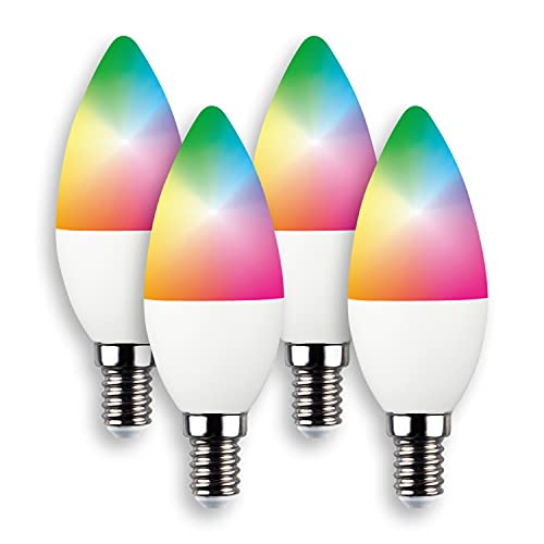 INNOVATE® LED E14 RGB-CCT - Smart Glühbirne 2700-6000K 5W dimmbar - 5in1 Tuya WiFi Lampe 400 Lumen - Farbwechsel Birne steuerbar via Alexa, Google Home & Co - WLan RGB Glühlampe CRI80 - No Hub needed von INNOVATE