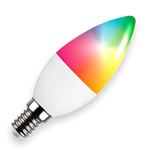 INNOVATE® LED E14 RGB-CCT - Smart Glühbirne 2700-6000K 5W dimmbar - 5in1 Tuya WiFi Lampe 400 Lumen - Farbwechsel Birne steuerbar via Alexa, Google Home & Co - WLan RGB Glühlampe CRI80 - No Hub needed von INNOVATE