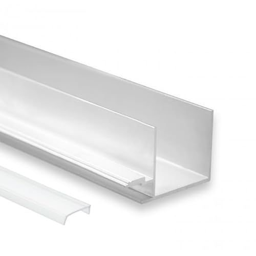 INNOVATE LED Trockenbauprofil 2m milchig Schattenfuge 8 [LED Streifen 2m bis 6mm] Deckenleisten Trockenbau indirekte Beleuchtung Wohnzimmer I Alu Profil Trockenbau Fußleisten Bad Kinderzimmer Küche von INNOVATE