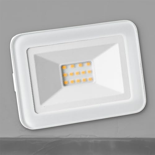 INNOVATE® LED Strahler aussen | IP65 Flutlicht | LED Aussenstrahler | LED Scheinwerfer 230V | CRI80 + SMD | Fluter schwenkbar | Weiss | 120° Abstrahlwinkel (10W, 4000K) von INNOVATE