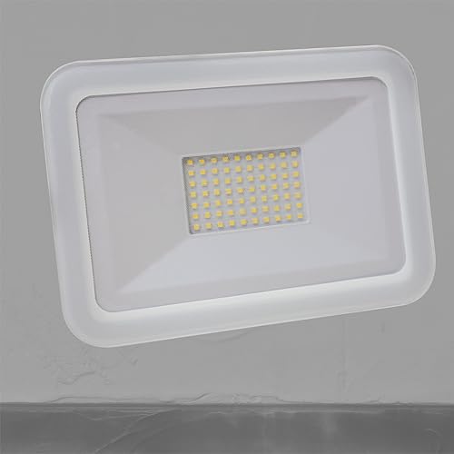 INNOVATE® LED Strahler aussen | IP65 Flutlicht | LED Aussenstrahler | LED Scheinwerfer 230V | CRI80 + SMD | Fluter schwenkbar | Weiss | 120° Abstrahlwinkel (50W, 4000K) von INNOVATE