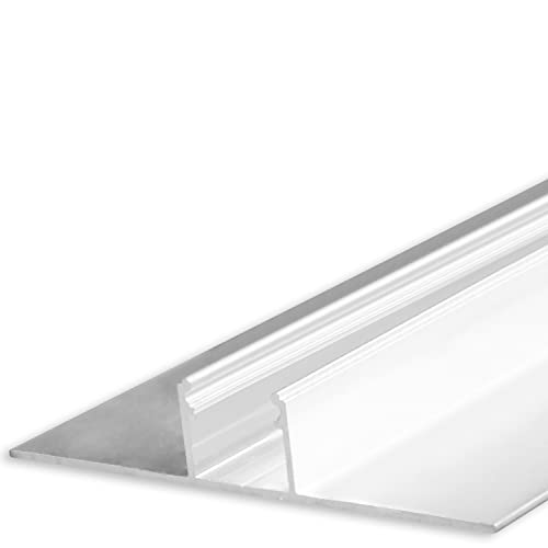 INNOVATE® LED T-Profil 14 Trockenbauprofil 2 Meter inkl. Abdeckung – 200cm Aluminium LED Profil für Trockenbau für 12,5mm Gipsplatten – Aluprofil für LED Streifen bis 14mm inkl. klare Abdeckung von INNOVATE