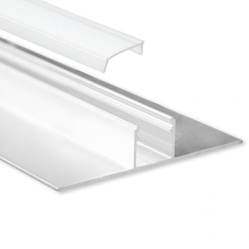 INNOVATE LED Trockenbauprofil 2m milchig T-Profil 14 [LED Streifen 2m bis 12mm] Deckenleisten Trockenbau indirekte Beleuchtung Wohnzimmer I Alu Profil Trockenbau Fußleisten Bad Kinderzimmer Küche von INNOVATE