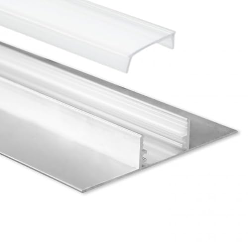 INNOVATE LED Trockenbauprofil 2m milchig T-Profil 20 [LED Streifen 2m bis 18mm] Deckenleisten Trockenbau indirekte Beleuchtung Wohnzimmer I Alu Profil Trockenbau Fußleisten Bad Kinderzimmer Küche von INNOVATE
