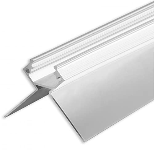 INNOVATE® LED Trockenbauprofil Außeneck 2 Meter inkl. Abdeckung– 200cm Aluminium LED Profil für Trockenbau Ecken für 12,5mm Gipsplatten – Aluprofil für LED Streifen bis 12mm inkl. klare Abdeckung von INNOVATE