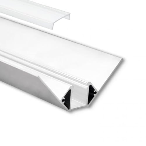 INNOVATE LED Trockenbauprofil 2m milchig Inneneck [LED Streifen 2m bis 12mm] Deckenleisten Trockenbau indirekte Beleuchtung Wohnzimmer I Alu Profil Trockenbau Fußleisten Bad Kinderzimmer Küche von INNOVATE