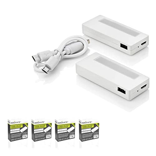 INNOVATE® Mini LED Schrankleuchte 8er Pack - warmweißes 3000K Bewegungsmelder Schubladenlicht magnetisch haftend – 21ml kleine Garderobenbeleuchtung wiederaufladbarer Akku inkl. Micro USB Aufladekabel von INNOVATE