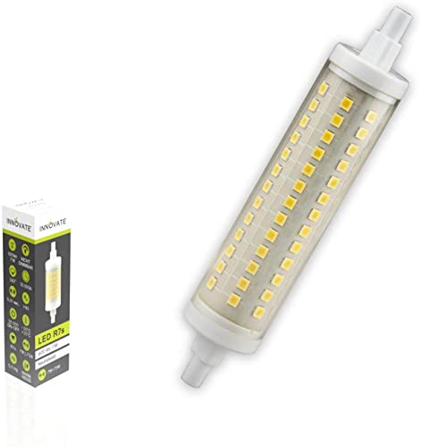 INNOVATE® R7S LED 118mm – 91 SMD Stableuchte 12 Watt – 1000 Lumen Stab - 100 Watt LED Halogen Ersatz 360° Abstrahlwinkel – CRI 80 Leuchtmittel R7S 230V nicht dimmbar (118x22mm 3000K 12W SMD) von INNOVATE