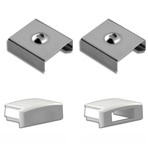 INNOVATE 2 x Montageklammer - 2 Endkappen davon 1x mit Kabeldurchführung grau Halteklammer für Alu Profil LED Schiene Alu Leisten INNOVATE 2 x Montageklammer - 2 Endkappen davon 1x mit Kabeldurchführung grau Halteklammer für Alu Profil LED Schiene Alu Leisten von INNOVATE