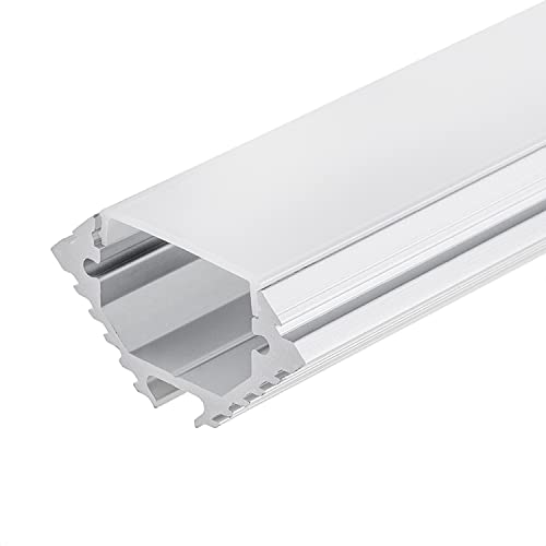 INNOVATE 2m Aluminiumprofil - Alu V-Profil Streifen Alu Leiste LED Schiene - Eckprofil für LED Stripes/Streifen (Eckprofil Alu 12mm - Opale Abdeckung milchig) von INNOVATE