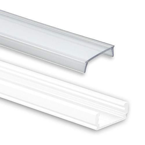 INNOVATE 2 m LED Schiene - Aluminium Profil - Aluprofil für LED Stripes/Streifen - ALU Leiste - Abmessung: 2000mm x 17mm x 7mm (Alu Profil weiss inkl. klarer Abdeckung für LED-Streifen) von INNOVATE