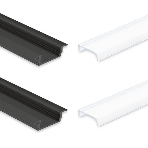 INNOVATE 2x LED Aluminium Profil 2m für LED Streifen bis 12mm Breite Aluprofil Unterputz indirekte Beleuchtung Profil Schwarz Einbauprofil inkl. Diffusor Satiniert INNOVATE 2x LED Aluminium Profil 2m für LED Streifen bis 12mm Breite Aluprofil Unterputz indirekte Beleuchtung Profil Schwarz Einbauprofil inkl. Diffusor Satiniert von INNOVATE