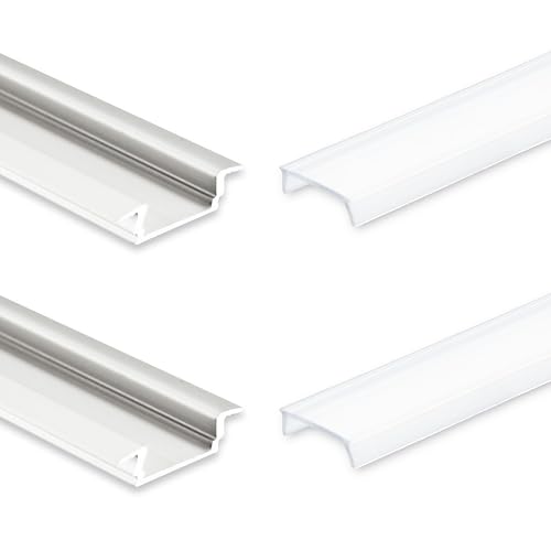 INNOVATE 2x LED Aluminium Profil 2m für LED Streifen bis 12mm Breite Aluprofil Unterputz indirekte Beleuchtung Profil Silber Einbauprofil inkl. Diffusor Satiniert INNOVATE 2x LED Aluminium Profil 2m für LED Streifen bis 12mm Breite Aluprofil Unterputz indirekte Beleuchtung Profil Silber Einbauprofil inkl. Diffusor Satiniert von INNOVATE