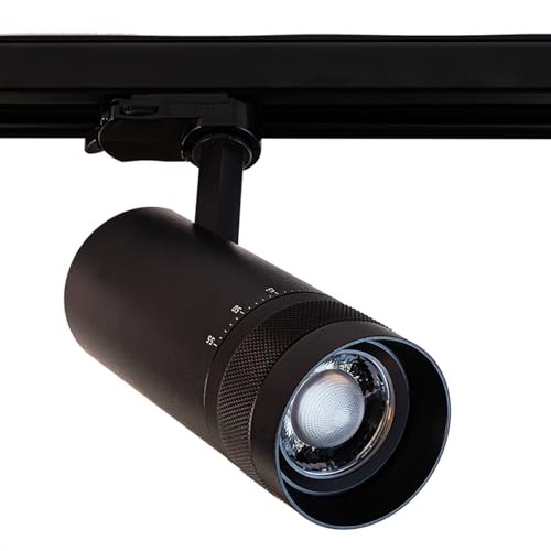 INNOVATE 3 Phasen LED Strahler fokussierbar, 24W, 20-55°, 3000K | 3Phasen Spots schwarz | LED Schienenstrahler | Deckenstrahler LED Schienensystem Lampen | 3 Phasen Schiene LED Spot Fokus dimmbar WW von INNOVATE