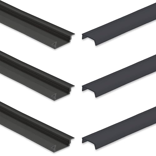 INNOVATE 3x LED Aluminium Profil 2m für LED Streifen bis 12mm Breite Aluprofil Unterputz indirekte Beleuchtung Profil Schwarz Einbauprofil inkl. Diffusor Schwarz INNOVATE 3x LED Aluminium Profil 2m für LED Streifen bis 12mm Breite Aluprofil Unterputz indirekte Beleuchtung Profil Schwarz Einbauprofil inkl. Diffusor Schwarz von INNOVATE