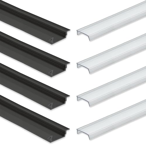 INNOVATE 4x LED Aluminium Profil 2m für LED Streifen bis 12mm Breite Aluprofil Unterputz indirekte Beleuchtung Profil Schwarz Einbauprofil inkl. Diffusor Klar INNOVATE 4x LED Aluminium Profil 2m für LED Streifen bis 12mm Breite Aluprofil Unterputz indirekte Beleuchtung Profil Schwarz Einbauprofil inkl. Diffusor Klar von INNOVATE