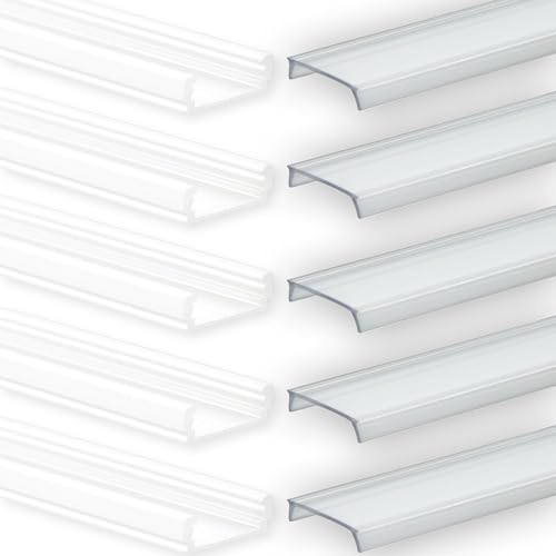 INNOVATE 5 x 2m LED Schiene Aluminium Profil - Aluprofil für LED Stripes/Streifen - ALU Leiste - Abmessung: 2000mm x 17mm x 7mm (Alu Profil weiss inkl. klarer Abdeckung für LED-Streifen) von INNOVATE