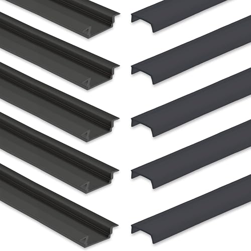 INNOVATE 5x LED Aluminium Profil 2m für LED Streifen bis 12mm Breite Aluprofil Unterputz indirekte Beleuchtung Profil Schwarz Einbauprofil inkl. Diffusor schwarz INNOVATE 5x LED Aluminium Profil 2m für LED Streifen bis 12mm Breite Aluprofil Unterputz indirekte Beleuchtung Profil Schwarz Einbauprofil inkl. Diffusor schwarz von INNOVATE