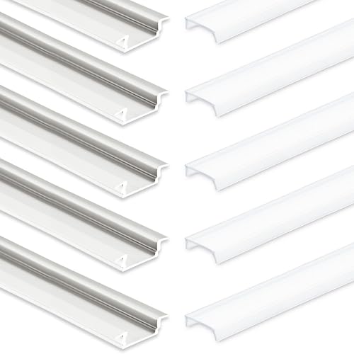INNOVATE 5x LED Aluminium Profil 2m für LED Streifen bis 12mm Breite Aluprofil Unterputz indirekte Beleuchtung Profil Silber Einbauprofil inkl. Diffusor Satiniert INNOVATE 5x LED Aluminium Profil 2m für LED Streifen bis 12mm Breite Aluprofil Unterputz indirekte Beleuchtung Profil Silber Einbauprofil inkl. Diffusor Satiniert von INNOVATE