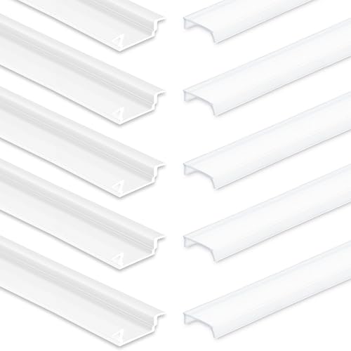 INNOVATE 5x LED Aluminium Profil 2m für LED Streifen bis 12mm Breite Aluprofil Unterputz indirekte Beleuchtung Profil Weiß Einbauprofil inkl. Diffusor Satiniert INNOVATE 5x LED Aluminium Profil 2m für LED Streifen bis 12mm Breite Aluprofil Unterputz indirekte Beleuchtung Profil Weiß Einbauprofil inkl. Diffusor Satiniert von INNOVATE