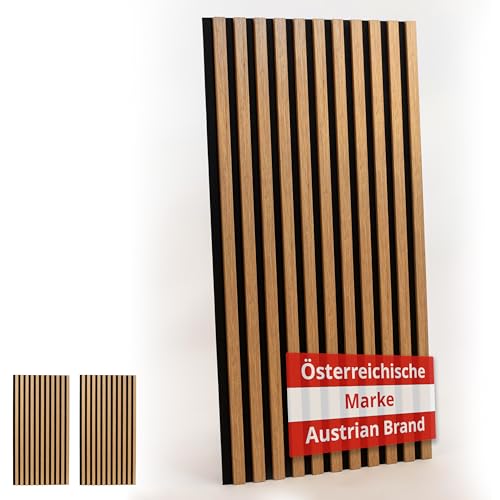 INNOVATE Akustikpaneele [Wandpaneele Holz Schalldämmung] 2 Stk. I Akustikpaneele Holz Schallabsorber I Holzpaneele Wand Wanddeko Wohnzimmer Schallschutzplatten Wanddeko I Eiche hell, 120x60cm: 1,44m² von INNOVATE