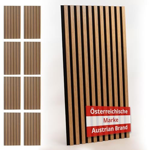 INNOVATE Akustikpaneele [Wandpaneele Holz Schalldämmung] 8 Stk. I Akustikpaneele Holz Schallabsorber I Holzpaneele Wand Wanddeko Wohnzimmer Schallschutzplatten Wanddeko I Eiche hell, 120x60cm: 5,76m² von INNOVATE