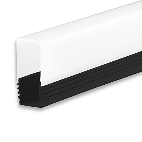 INNOVATE Aluminium - Alu Profil Schiene Leiste Streifen - U-Profile für LED Stripes/Streifen (Alu U-Profil Maxi 12mm schwarz - hohe milchige Abdeckung) von INNOVATE