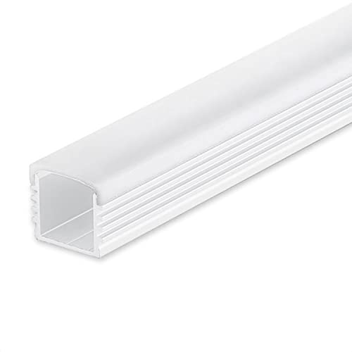 INNOVATE Aluminium - Alu Profil Schiene Leiste Streifen - U-Profile für LED Stripes/Streifen (Alu U-Profil Maxi 12mm weiss - flache milchige Abdeckung) von INNOVATE