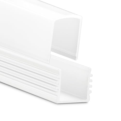 INNOVATE Aluminium - Alu Profil Schiene Leiste Streifen - U-Profile für LED Stripes/Streifen (Alu U-Profil Maxi 12mm weiss - hohe milchige Abdeckung) von INNOVATE