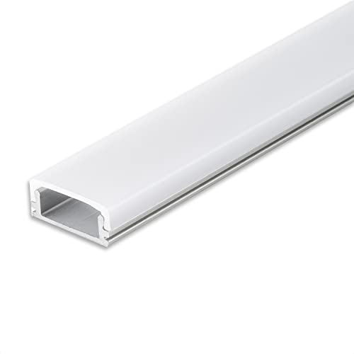 INNOVATE Aluminium - Alu Profil Schiene Leiste - U-Profil für LED Stripes/Streifen (Alu U-Profil Mini 12 flach - flache milchige Abdeckung) von INNOVATE