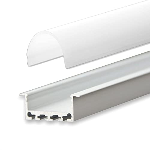 INNOVATE Aluminium - Alu Profil Streifen Leiste Schiene - T-Profile für LED Stripes/Streifen (Alu T-Profil Mini 24mm - runde milchige Abdeckung) von INNOVATE