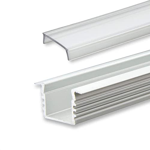 INNOVATE Aluminium - Alu Profil Streifen Leiste - T-Profile für LED Stripes/Streifen (Alu T-Profil Midi 12mm - klare Abdeckung) von INNOVATE
